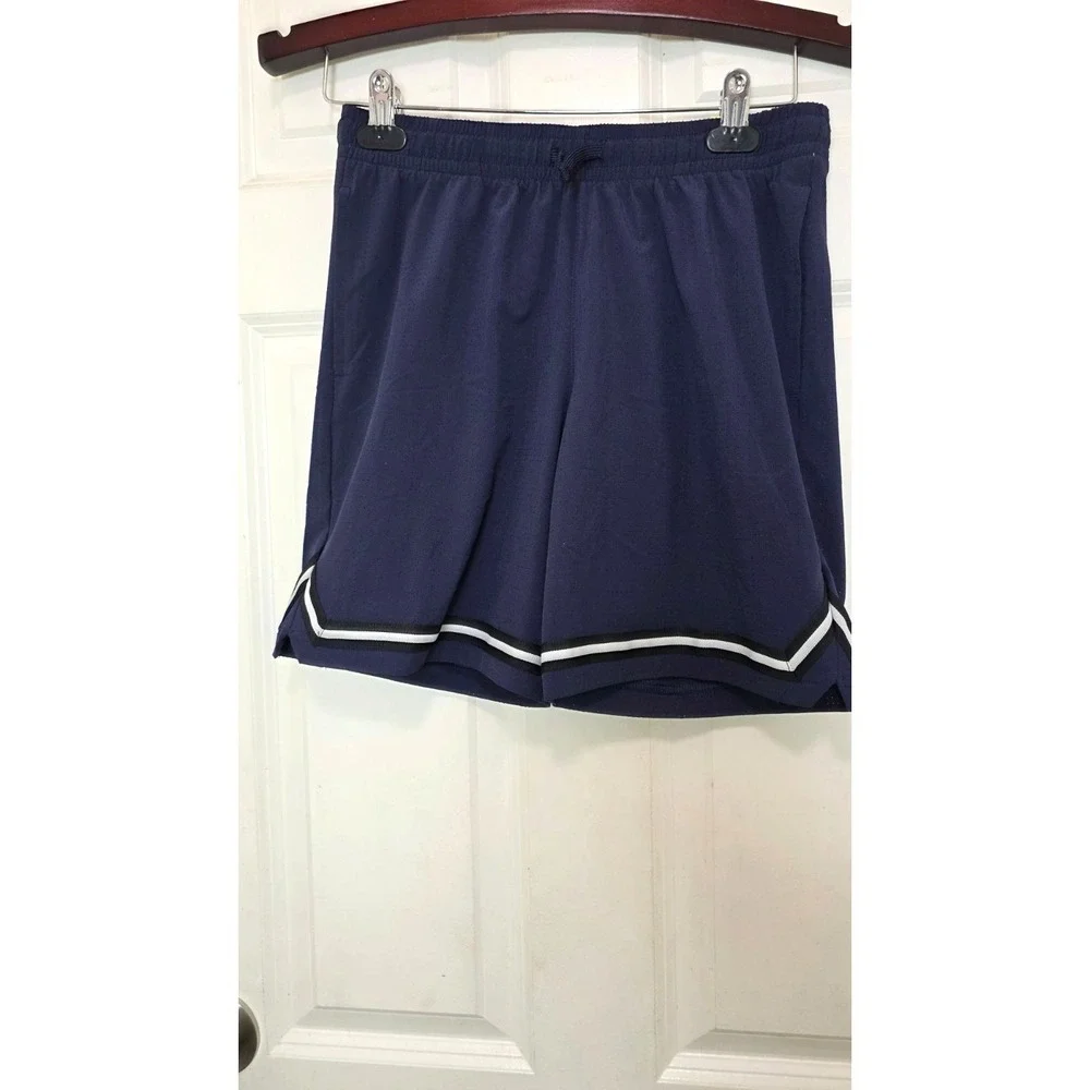 All In Motion kid Navy Athletic Shorts XL Breathable Mesh Fabric Elastic Waistba